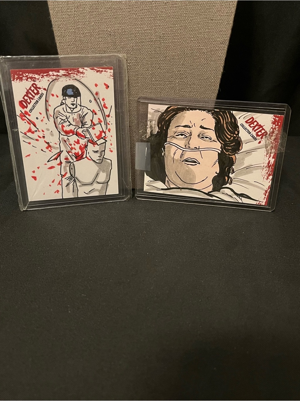 2009 Signed by Artist Brian Kong Dexter Sketch Art Cards - Red, White, Black